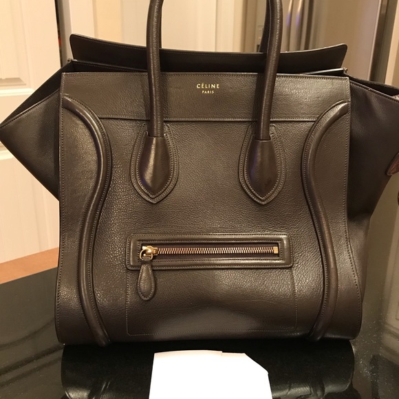 Celine Handbags - Celine Authentic Brown Medium Phantom Tote